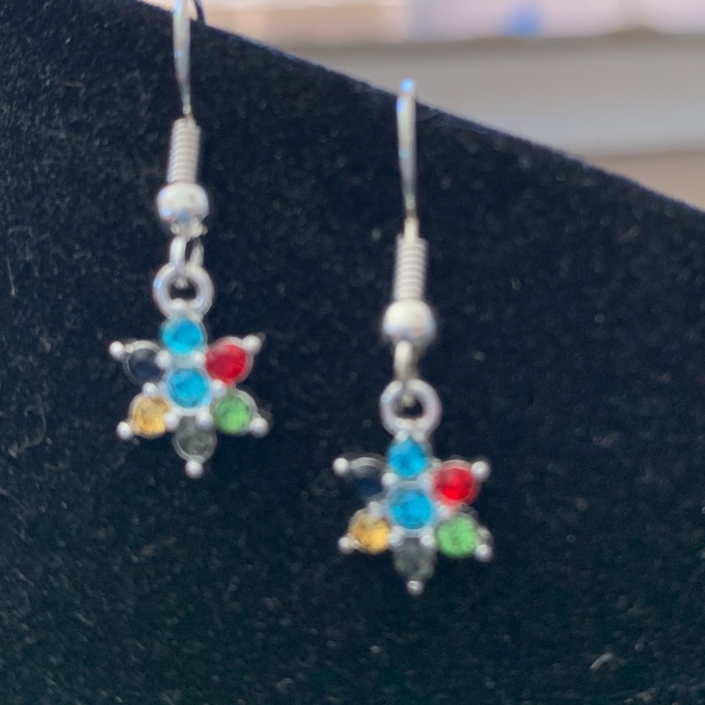 Tiny Crystal Flower Earrings
